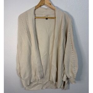 Universal Thread Cream Shaker Knit Open Front Cardigan Sweater Womens Small